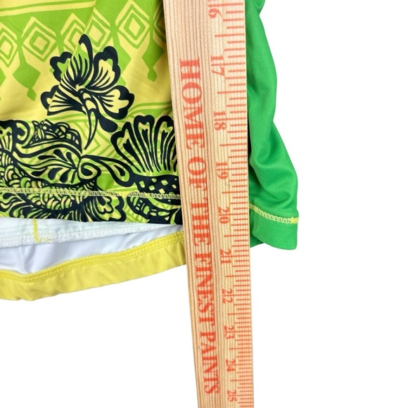 EUC Yellowman YMX Green and Yellow Floral Women's Cycling Jersey Sz Medium - Picture 3 of 6
